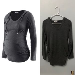Maternity Medium V Neck Hoodie